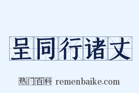 呈同行诸丈是什么意思的图片